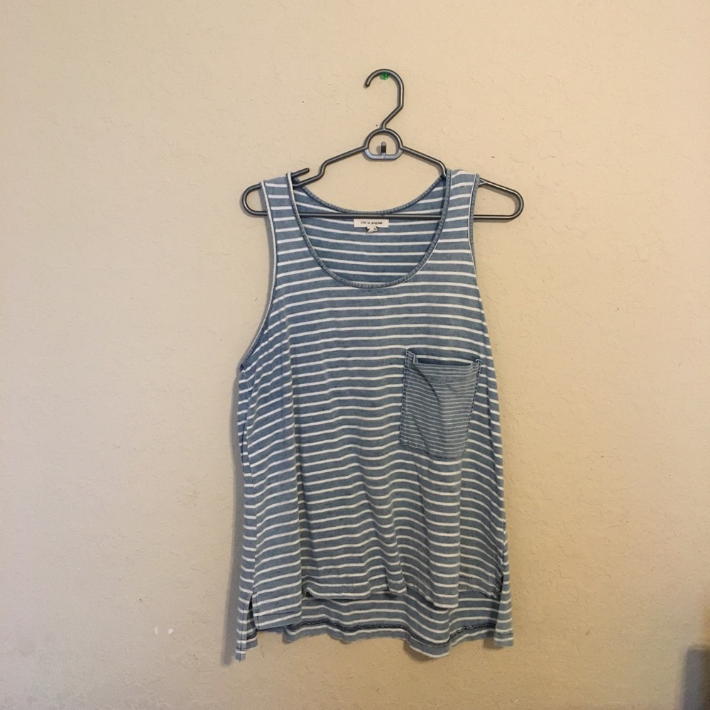 Blue Striped Tank Top